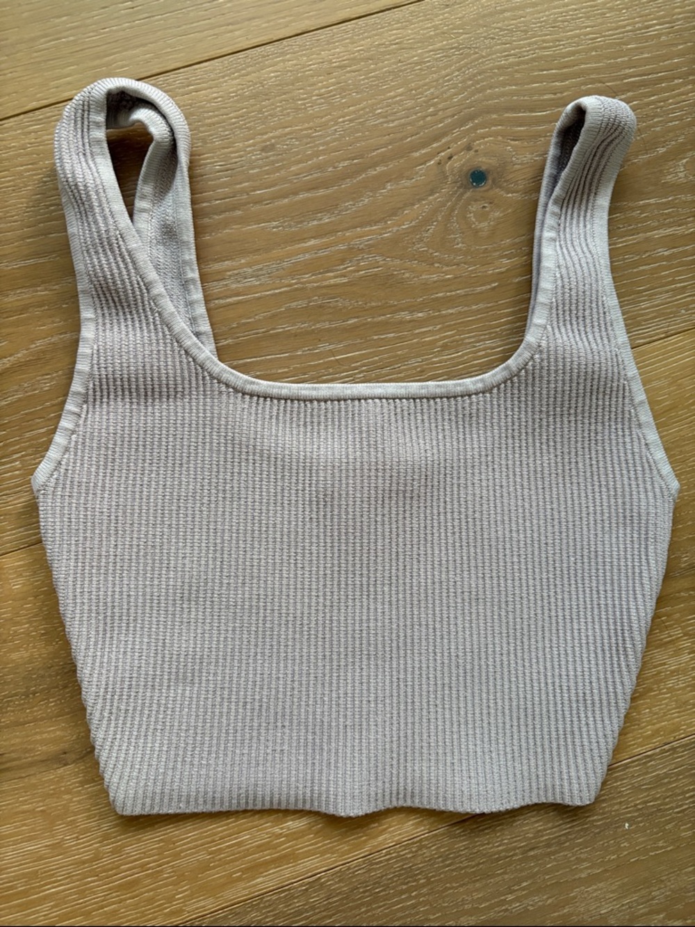 Aritzia Babaton Lilac Sculpt Knit Squareneck Cropped Tank Size XS Ribbed - Picture 2 of 6